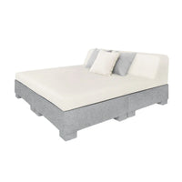 Affinity Square Sunbed With Backrest Cushion in White Fabric