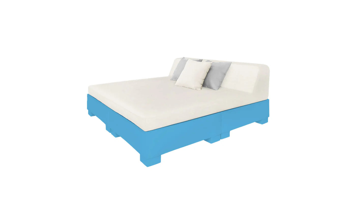 Affinity Square Sunbed With Backrest Cushion in White Fabric