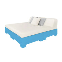 Affinity Square Sunbed With Backrest Cushion in White Fabric