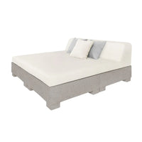 Affinity Square Sunbed With Backrest Cushion in White Fabric
