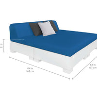 Affinity Square Sunbed With Backrest Cushion in White Fabric