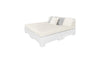 Affinity Square Sunbed With Backrest Cushion in White Fabric