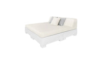 Affinity Square Sunbed With Backrest Cushion in White Fabric