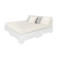 Affinity Square Sunbed With Backrest Cushion in White Fabric