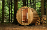 Salem 2 Person Barrel Sauna in Rustic Cedar