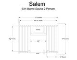 Salem 2 Person Barrel Sauna in Rustic Cedar