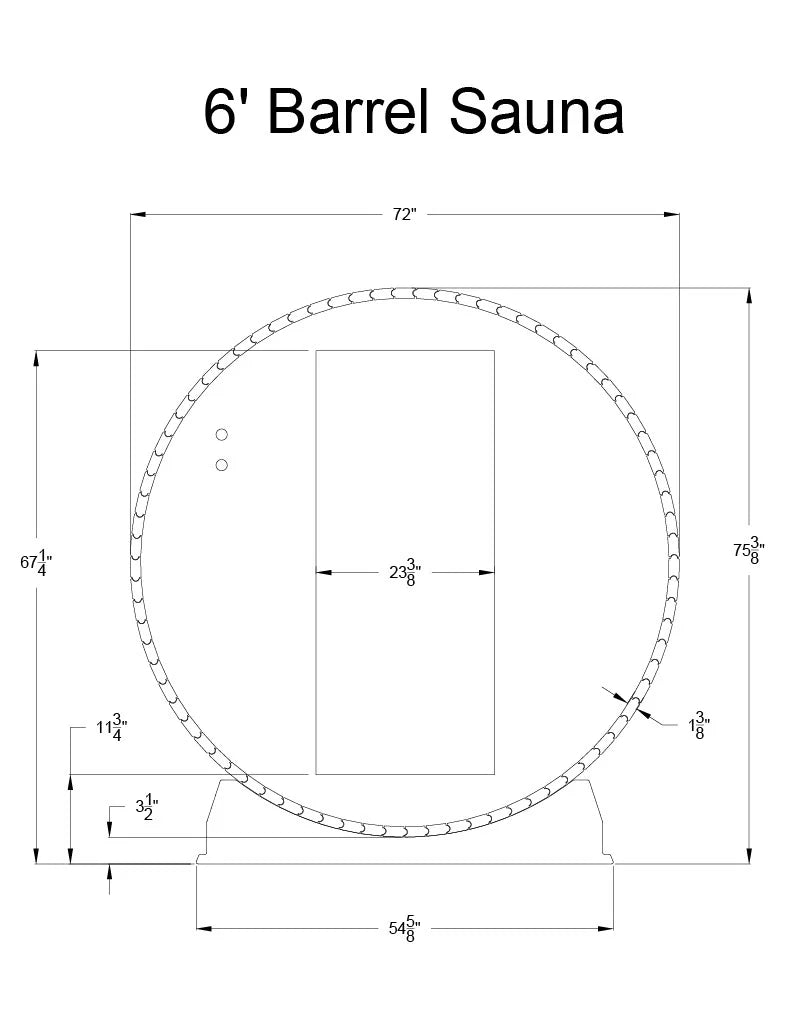 Salem 2 Person Barrel Sauna in Rustic Cedar