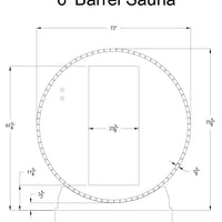 Charleston 4 Person Canopy Barrel Sauna in Rustic Cedar