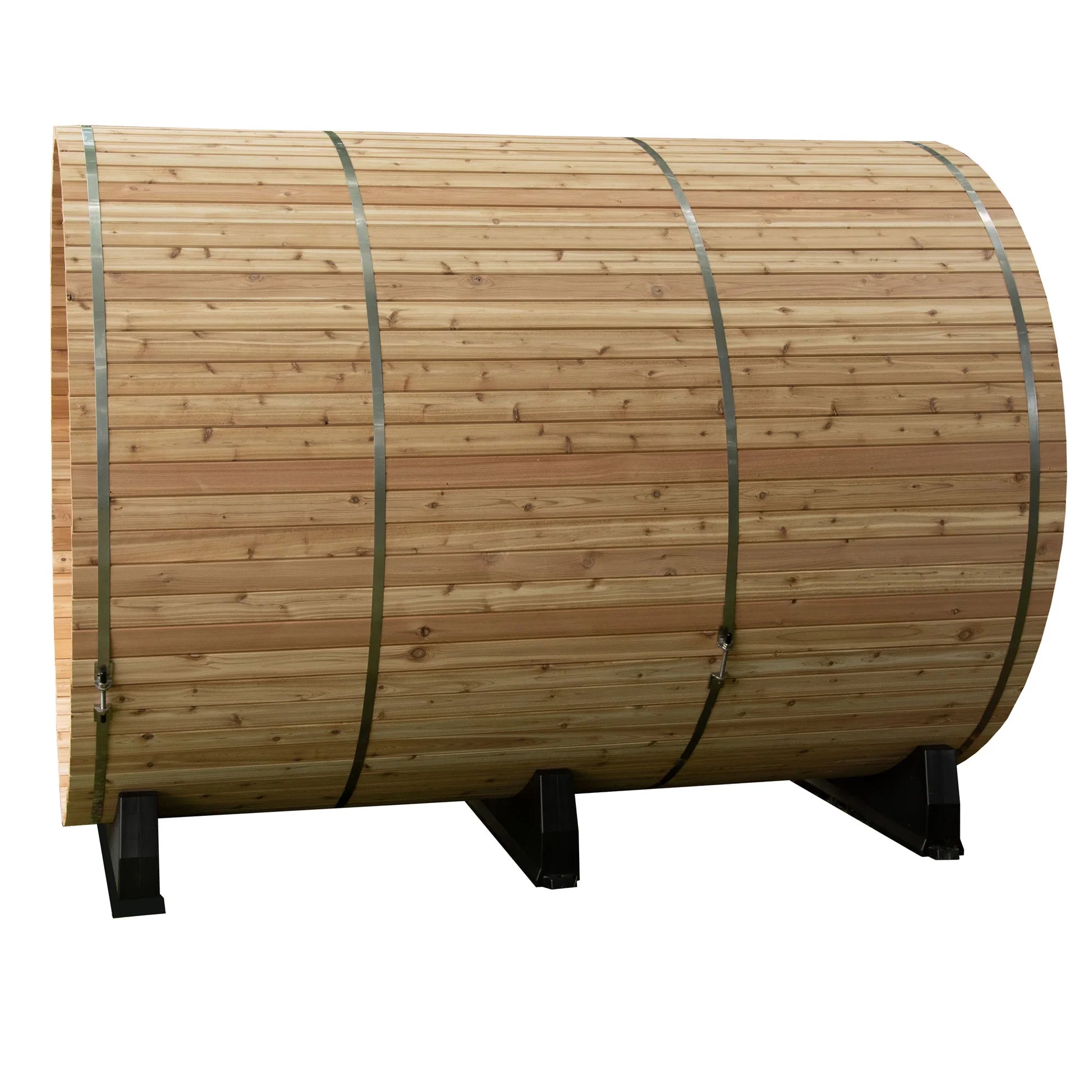 Charleston 4 Person Canopy Barrel Sauna in Rustic Cedar