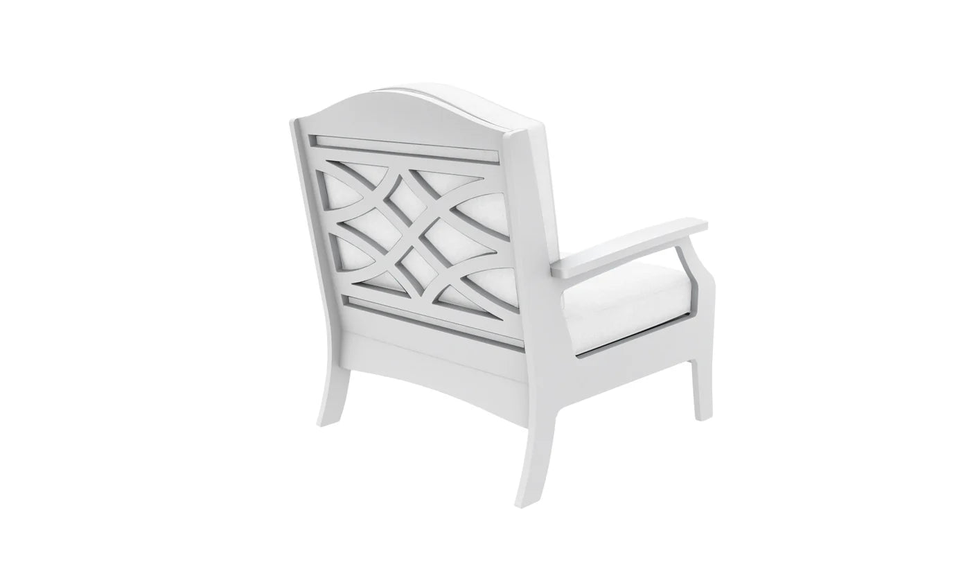 Lattice Back Legacy Club Chair With White Cushions