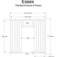 Essex 4 Person Barrel Sauna in Rustic Sauna