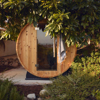 Essex 4 Person Barrel Sauna in Rustic Sauna
