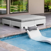 Affinity Square Sunbed with Flat White Cushion