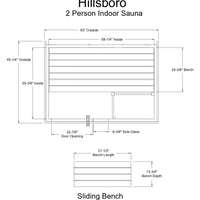 Hillsboro 2 Person Indoor Sauna in Nordic Spruce