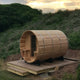 Huntington 4-6 Person Canopy Barrel Sauna in Rustic Cedar
