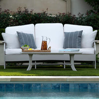 Lattice Back Legacy Sofa With White Cushions