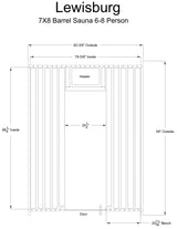 Lewisburg 6-8 Person Barrel Sauna in Onyx