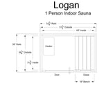 Logan 1 Person Indoor Sauna in Rustic Red Cedar