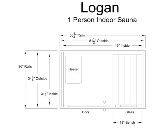 Logan 1 Person Indoor Sauna in Rustic Red Cedar