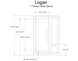 Logan 1 Person Indoor Sauna in Rustic Red Cedar