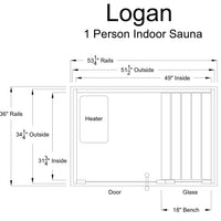 Logan 1 Person Indoor Sauna in Rustic Red Cedar