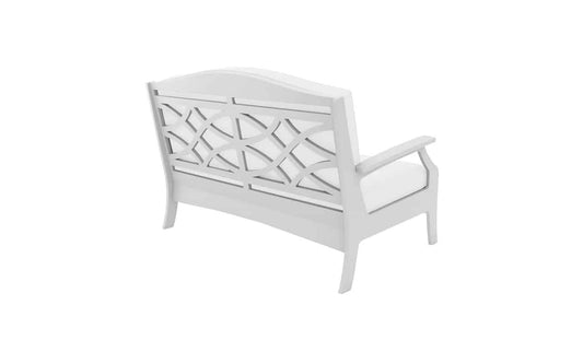 Lattice Back Legacy Loveseat With White Cushions