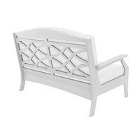 Lattice Back Legacy Loveseat With White Cushions