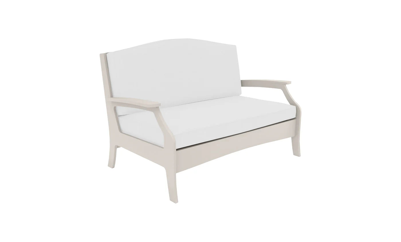 Lattice Back Legacy Loveseat With White Cushions