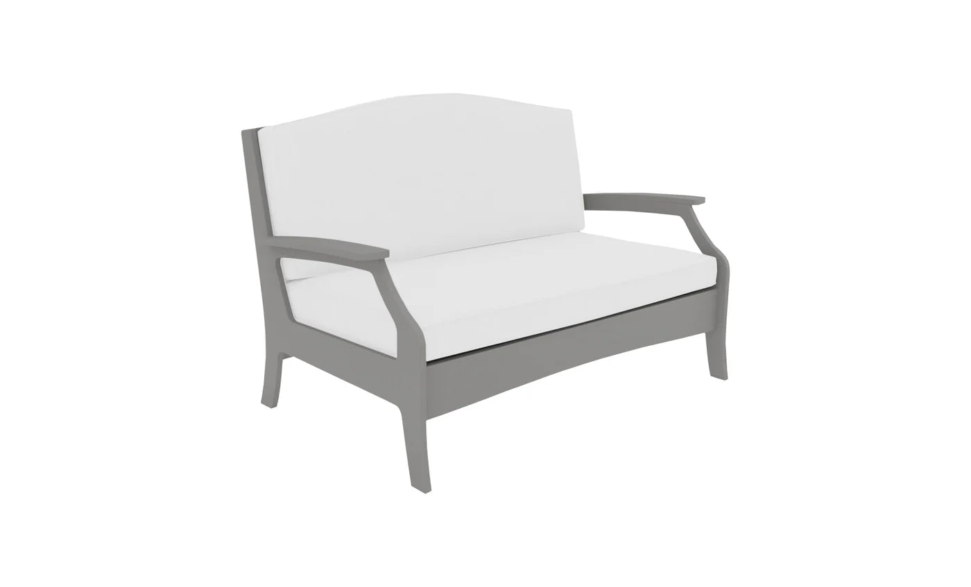 Lattice Back Legacy Loveseat With White Cushions