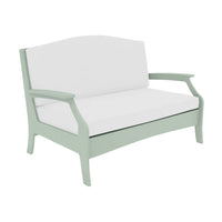 Lattice Back Legacy Loveseat With White Cushions