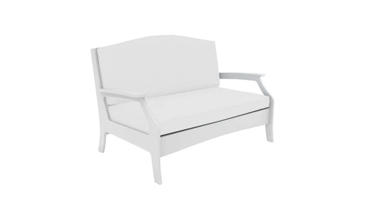 Lattice Back Legacy Loveseat With White Cushions
