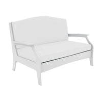 Lattice Back Legacy Loveseat With White Cushions