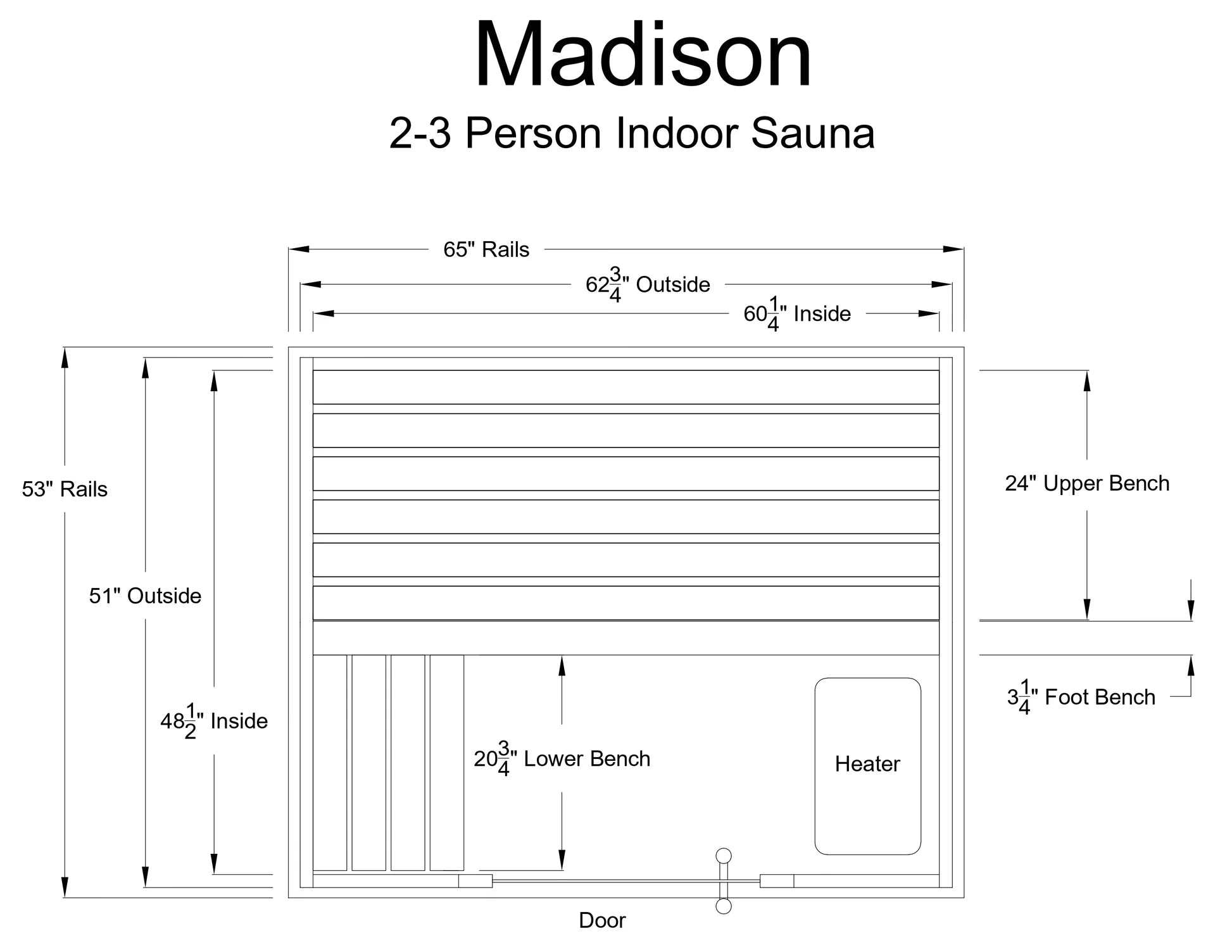 Madison 2-3 Person Indoor Sauna in Rustic Red Cedar