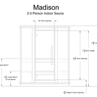 Madison 2-3 Person Indoor Sauna in Rustic Red Cedar