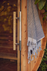 Pinnacle 4 Person Barrel Sauna in Rustic Cedar