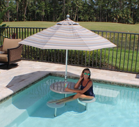 30" Seashell Table With 4 Cup Holders