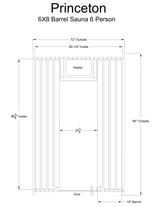 Princeton 6 Person Barrel Sauna in Rustic Cedar