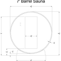 Grandview 4-6 Person Canopy Barrel Sauna in Rustic Cedar