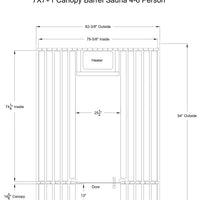 Grandview 4-6 Person Canopy Barrel Sauna in Rustic Cedar