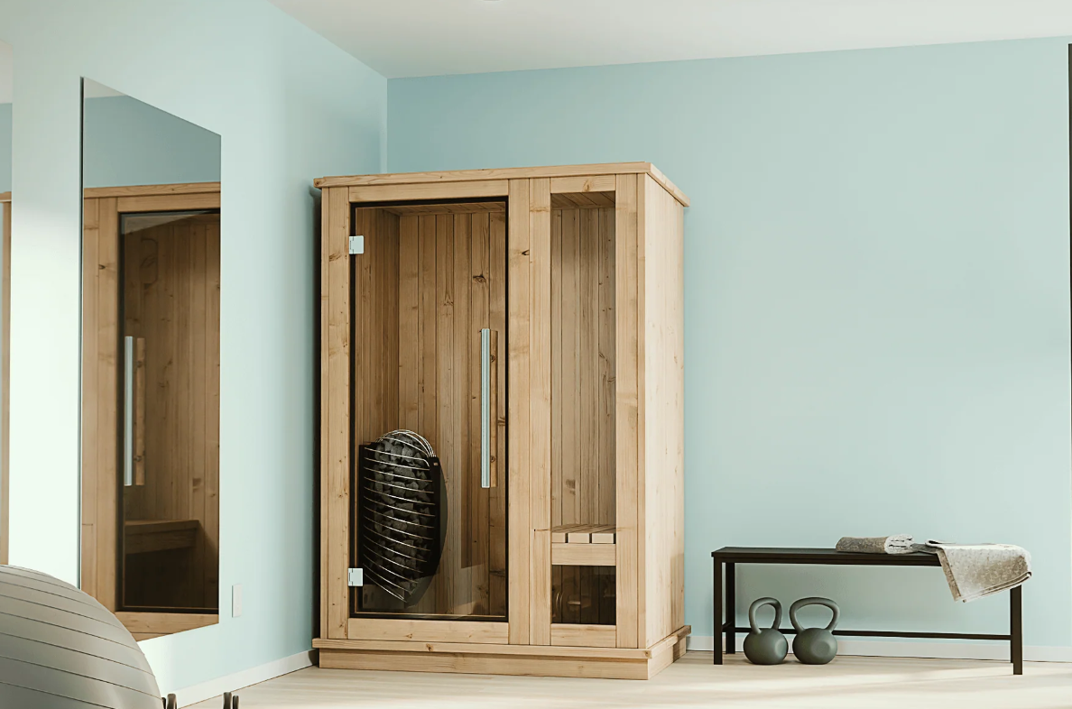 Logan 1 Person Indoor Sauna in Rustic Red Cedar