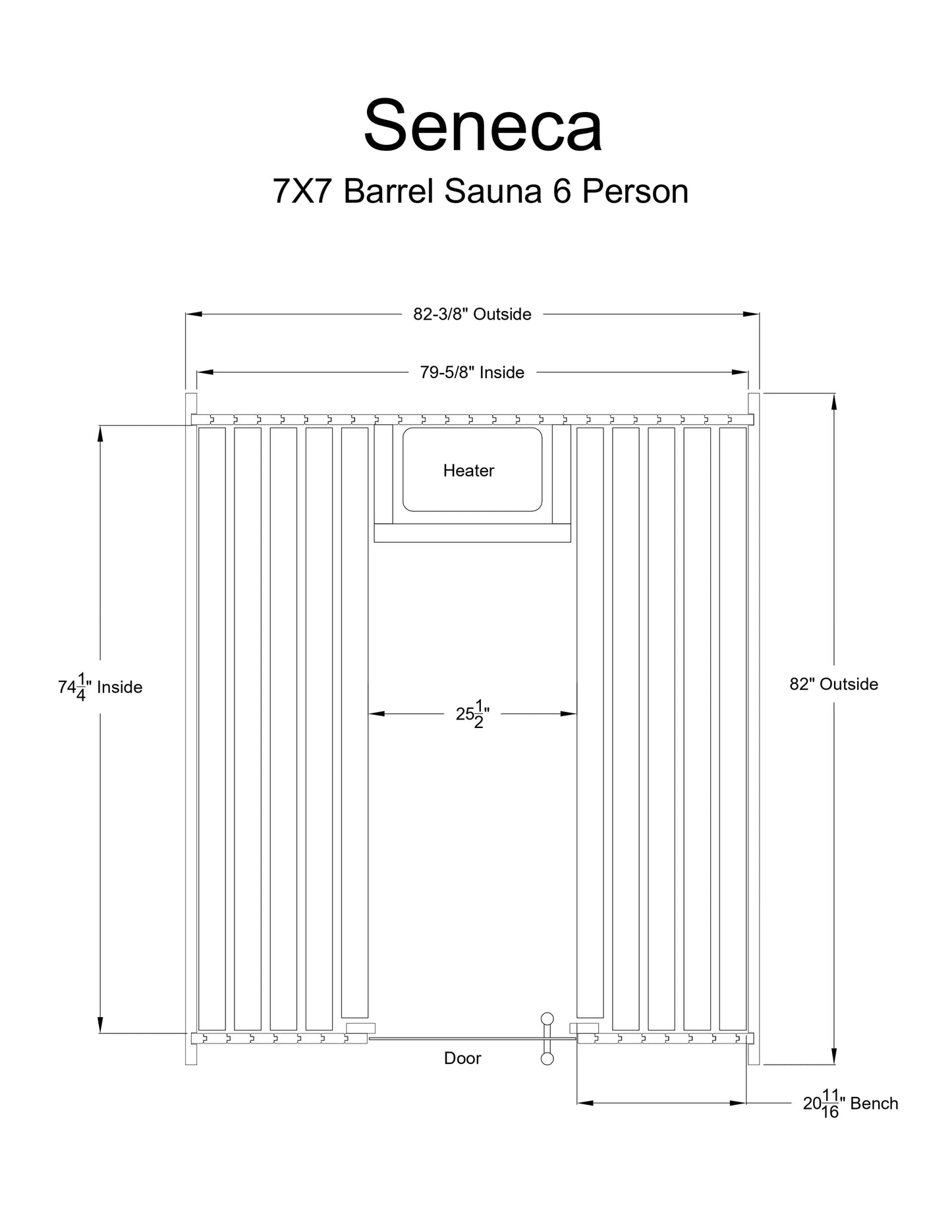 Seneca 6 Person Barrel Sauna in Rustic Cedar