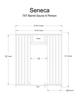 Seneca 6 Person Barrel Sauna in Rustic Cedar