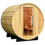 Seneca 6 Person Barrel Sauna in Rustic Cedar