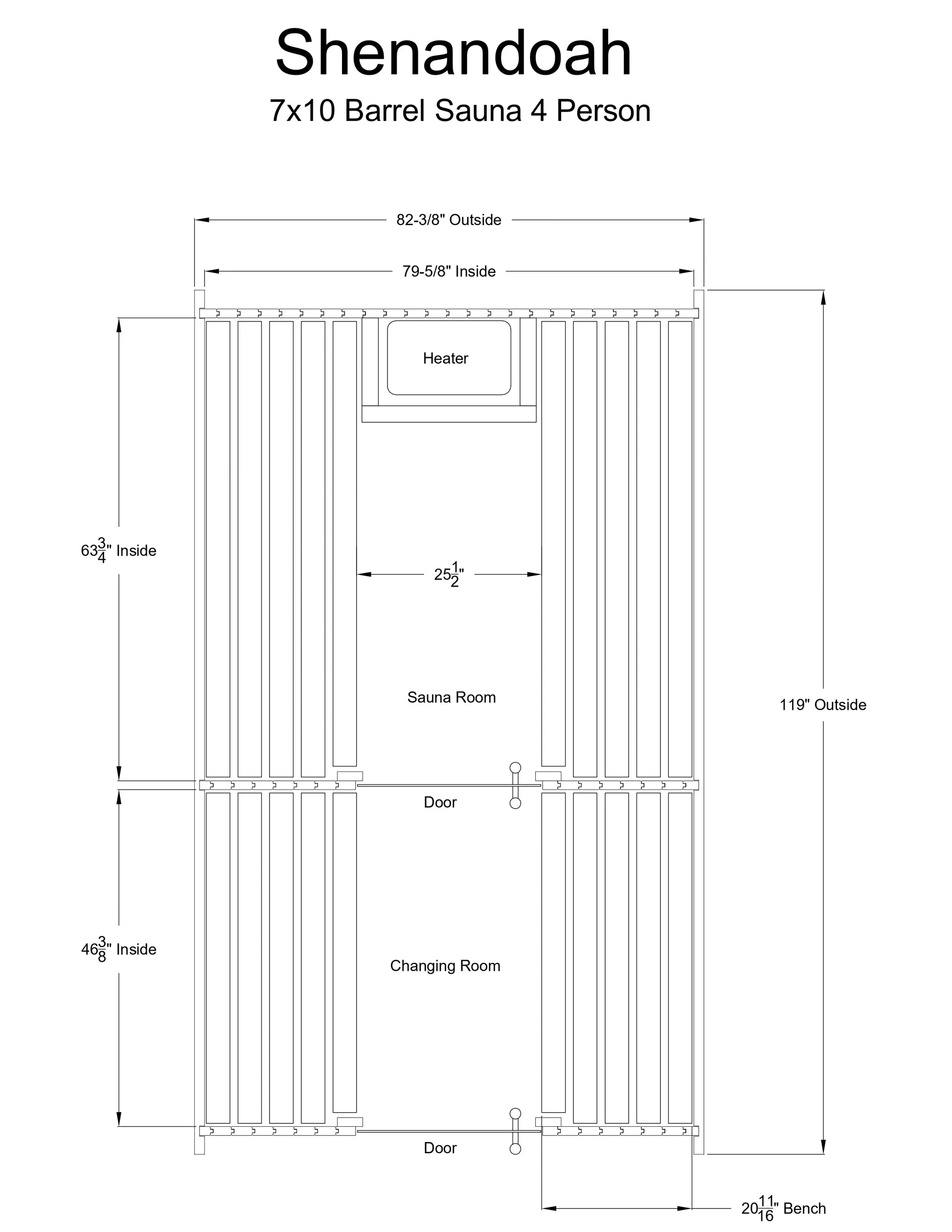 Shenandoah 4 Person Barrel Sauna in Rustic Cedar