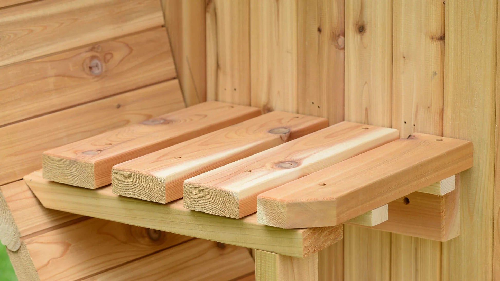 Vienna 2 Person Canopy Barrel Sauna in Rustic Cedar