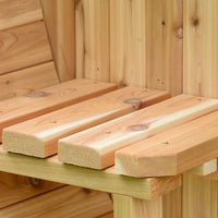 Vienna 2 Person Canopy Barrel Sauna in Rustic Cedar