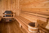 Vienna 2 Person Canopy Barrel Sauna in Rustic Cedar