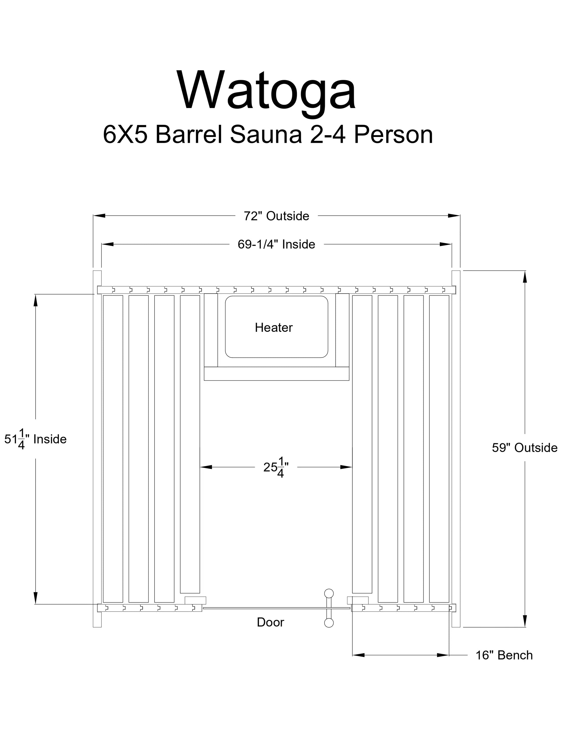 Watoga 2-4 Person Barrel Sauna in Rustic Cedar